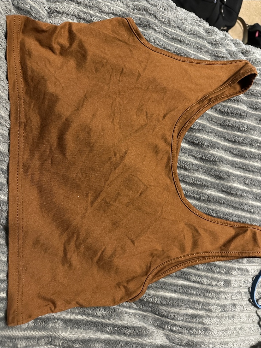 SHEIN Rust Brown Scoop Neck Crop Tank